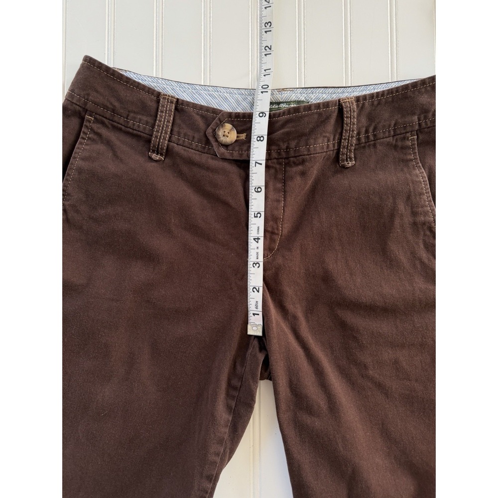 Eddie Bauer Bermuda Shorts Women's 8 Brown Cotton Stretch Pockets - Picture 5 of 10